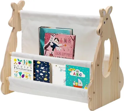 Imagen del producto de Estantería infantil Montessori, estantería de madera para libros, estantería Montessori para habitación infantil, estantería para habitación infantil con esquinas redondeadas y