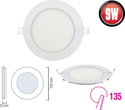 Produktbild von 9W LED slim Einbauleuchte Deckenleuchte Einbauspot slim Panel rund Ø 145 mm kaltweiß