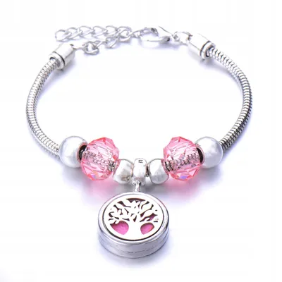 Produktbild von Aromatherapie Armband Stahl Baum des Lebens B16