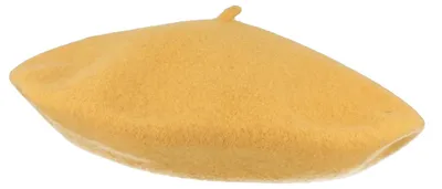 Produktbild von McBurn große Baskenmütze aus 100% Wolle angenehm weich , gelb, Gr. Einheitsgröße