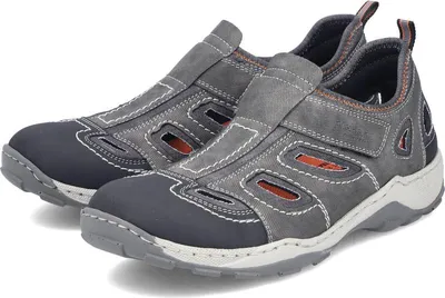 Produktbild von Rieker Herren-Slipper Grau-Schwarz, Farbe:grau, EU Größe:45