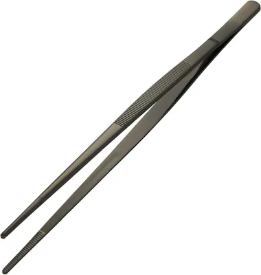 Kochzange 30 cm, schwarz, Edelstahl, Grillzange, Küchenpinzette
