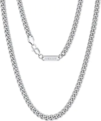Produktbild von VEXXS 18K Gold Cuban Halskette Panzerkette 3/4/6mm Herren Hip Hop