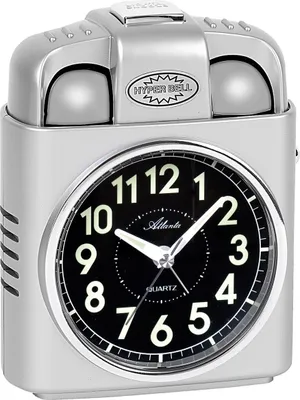 Obrázek produktu pro Atlanta 1947/19 budík quartz stříbrný se světelným signálem zvonku snooze