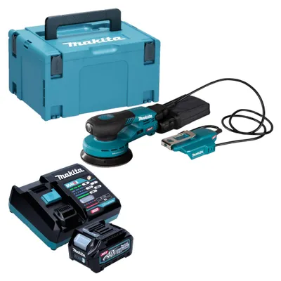 Imagen del producto de Makita BO 003 CGD101 Lijadora rotorbital sin cable 40 V máx. 125 mm 3,0 mm carrera Sin escobillas + 1x batería recargable 2,5 Ah + cargador + Makpac