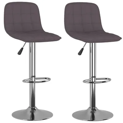 Image de Tabourets de bar lot de 2 taupe tissu