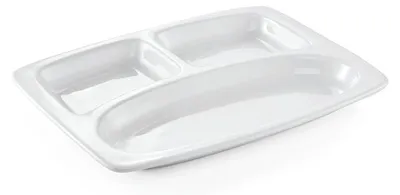 Produktbild von 3x Abteilschale 3-fach Unterteilung weiß, Porzellan 31 x 23 x 3 cm