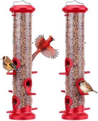 Obrázek produktu pro Ptačí budka 38 cm se 6 bidýlek, červená, do zahrady/na terasu/na balkon