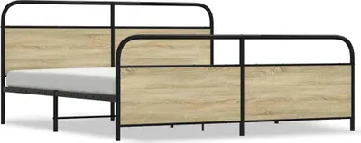 Obrázek produktu pro vidaXL Kovová postel bez matrace Sonoma dub 193x203 cm