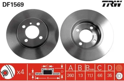 Produktbild von TRW Bremsscheiben (2 Stück) Vorderachse DF1569