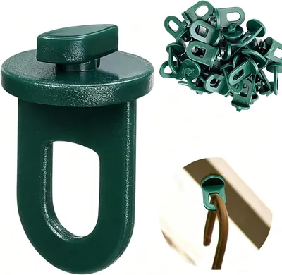 Imagen del producto de Clips para invernaderos, color verde, 30 unidades, 1,8 x 3,2 cm, sujetadores para plantas, ideales para jardín e invernadero
