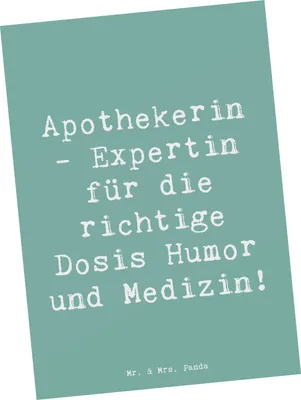 Produktbild von Mr. & Mrs. Panda Postkarte Spruch Apothekerin Humor Expertin - Meeresbrise - Geschenk, Postkarten, Beruf, Grußkarte, Ansichtskarten, Berufsgestaltung, Pharmazie
