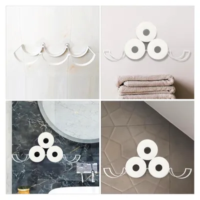 Produktbild von Wellgeformter Toilettenpapierhalter aus Eisen für die Küche und das Badezimmer mit einfacher Reinigung und Kratzschutz