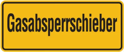 Produktbild von Dreifke® Hinweisschild, Gasabsperrschieber, 100x240mm, Folie/Aluminium, Alu g...