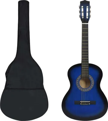 Immagine prodotto di The Living Store Set di 8 pezzi di chitarra classica per principianti e bambini Blue 3/4 36"
