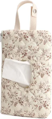Image de Poche à couches pour bébé - Sac de maman - Couches pour les déplacements - Design rembourré - 26 x 15 cm - Blanc