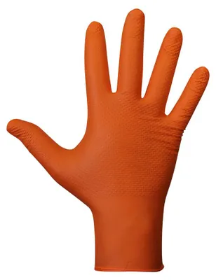 Immagine prodotto di Guanti JUBA Nitrile Agility Grip Arancione senza polvere 50 pezzi - Marca: 8423752239573 - Taglia: 11
