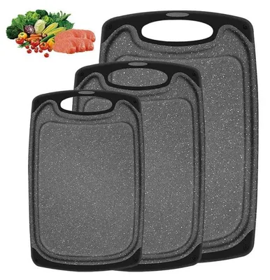 Zdjęcie produktu dla Deska do krojenia 39 x 23 x 1,2 cm - Antypoślizgowa z rowkiem na sok