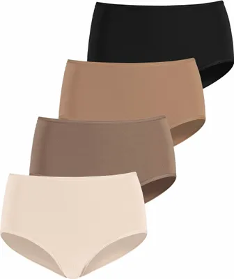 Produktbild von LASCANA Taillenslip 4 -teilig champagner, nougat, beige, schwarz Größe 44/46