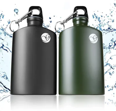 Produktbild von Trinkflasche 0,5 l, 2 Stücke, Aluminium, ausgießsicher, für Sport