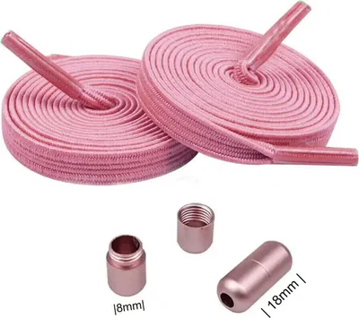 Elastische Schnürsenkel mit rosa Metallkapseln - in Rosa