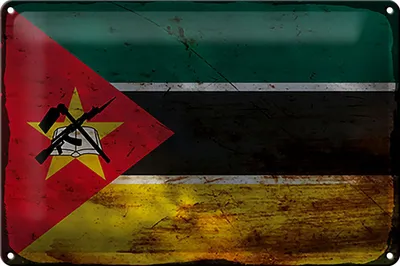 Produktbild von Blechschild Flagge Mosambik 30x20cm Flag Mozambique Rost