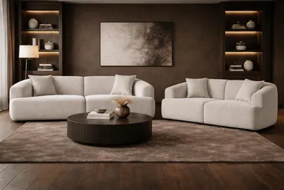 Zdjęcie produktu dla Dwuosobowa sofa, styl nowoczesny, kolor beżowy, nowa, wygodna, przestronna, idealna do salonu