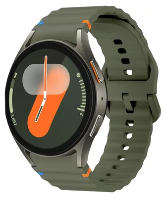 Obrázek produktu pro Pro Samsung Galaxy Watch 7 44 / 40 mm Silikonový náhradní pásek na ruku s vlnovým vzorem tmavě zelený