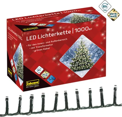 Produktbild von Idena LED Lichterkette Warmweiß Timer Funktion, Innen-& Außenbereich 25,0 m - 1000 LED
