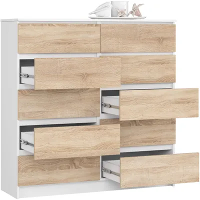 Zdjęcie produktu dla AKORD Furniture Factory OP0LK-1BIASON013, Biały, Dąb, 10 szuf., Matowy, 16 mm, 51 cm, 400 mm