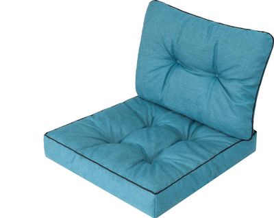 HOBBYGARDEN Zahradní polštář na rataanmöbel Rataan Zahradní polštář Polštáře Dekorační polštáře 60x60x40 Blue