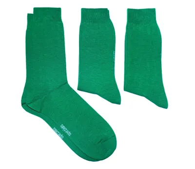 Produktbild von Herren Business Socken 3-er Pack aus Baumwolle Natur Smaragdgrün Größe 43-46