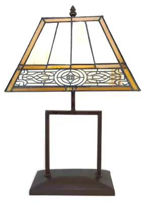 Produktbild von Clayre & Eef Tiffany Tischlampe 28x20x44 cm Beige Braun Polyresin