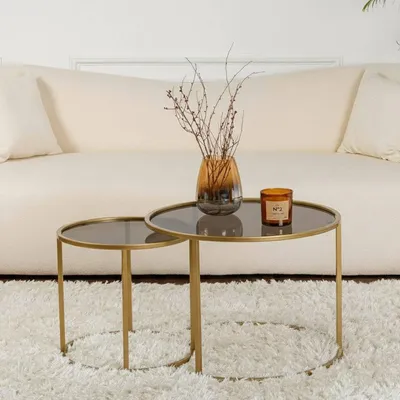 Produktbild von Xaden - Couchtisch, 60x60x43h cm in Goldbronze, 2er Set