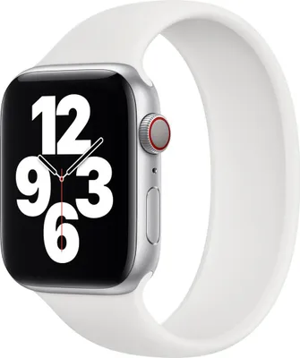Image de Apple Solo Strap en silicone pour l'Apple Watch | 44/45/46/49 mm - Taille 12 - Blanc