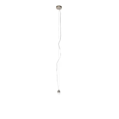 Produktbild von QAZQA - Modern Hängelampe I Pendellampe I Pendelleuchte aus Stahl I Silber I nickel matt ohne Schirm - Cappo 1 I Wohnzimmer I Schlafzimmer - Stahl Zylinder I Rund - LED geeignet E27