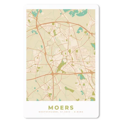 Produktbild von MuchoWow® Mauspad Mousepad Moers - Karte - Vintage - Stadtplan 18x27 cm - Mousepads - Maus Mat - Pad - Mausunterlage