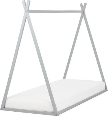 Obrázek produktu pro BELIANI Dřevěná dětská postel 90 x 200 cm v šedém provedení nábytek do dětského pokoje rám postele