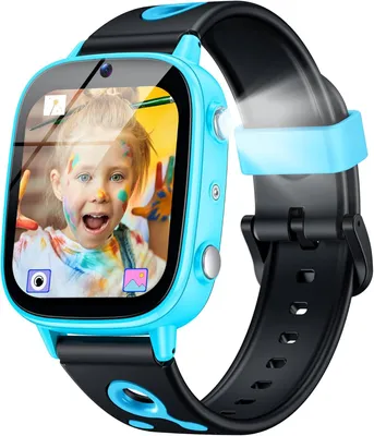 Produktbild von für Kinder – das perfekte Geschenk HD-Touchscreen-Smartwatch mit 26 Spielen, Kamera, Videorekorder, Taschenlampe, Schrittzähler, IP68 wasserdicht