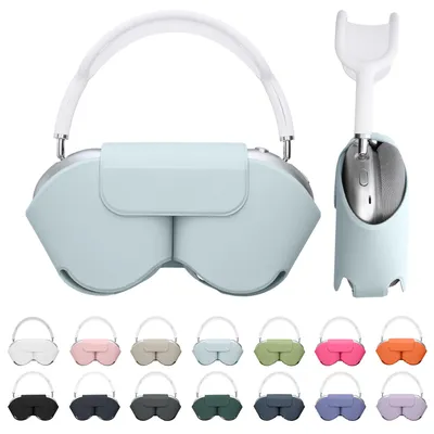 Produktbild von kwmobile Hülle für Apple AirPods Max / AirPods Max 2 Case - weiches Polyester Kopfhörer Cover - Sleep Mode kompatibel - Hellblau