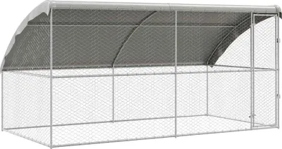 Immagine prodotto di vidaXL Gabbia per cani 2 pezzi Argento 4 x 2 x 2 m Acciaio zincato