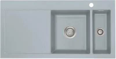Produktbild von Auflagespüle KeraDomo MERA 100 Titan Becken rechts mit Handbetätigung