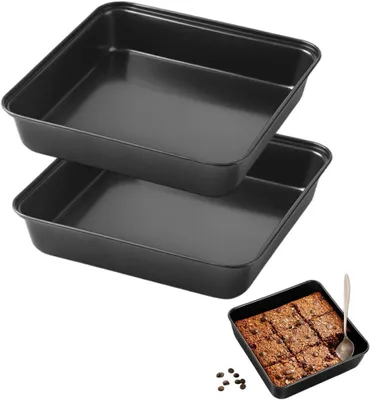 Zdjęcie produktu dla Forma kwadratowa, z powłoką nieprzywierającą, o wymiarach 22 cm, idealna do brownie i lasagne
