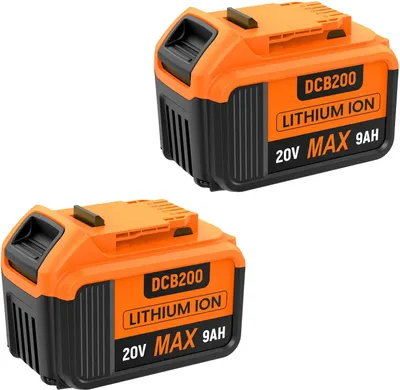 Obrázek produktu pro Akumulátorová sada – Li‑Ion 20 V náhradní akumulátor – kapacita 9000 mAh – sada se 2 akumulátory – bez nabíječky – kompatibilní s DCB200/201/203/205 DCF885 – béžová