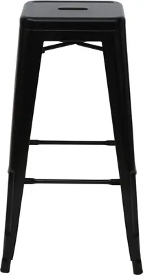 Image de lot de 4 tabourets de bar HWC-A73, chaise de bar tabouret de comptoir, métal design industriel empilable ~ noir