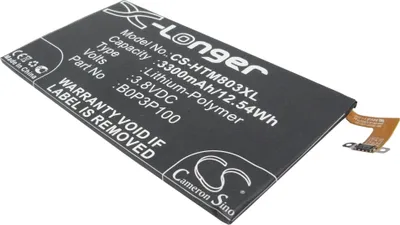 Produktbild von TECHTEK Akku Kompatibel mit [HTC] 803S, 809d, HTC0P3P7, HTC6600LVW, One Max, One Max 8060, One Max LTE, T6 Ersetzt 35H00211-00M, für B0P3B100, für