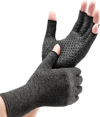 Produktbild von Kompressions-Arthritis-Handschuhe, fingerlose Kompressionshandschuhe für Karpaltunnel, Schwellungen und alle Arten von Handschmerzen, atmungsaktives, feuchtigkeitsableitendes Gewebe (L)