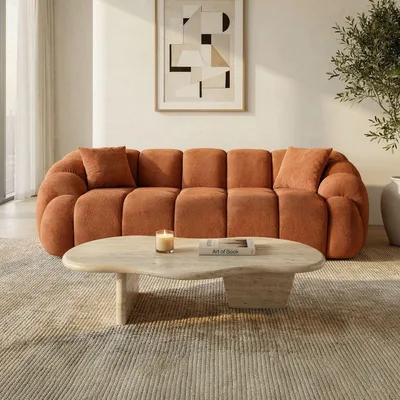Produktbild von Hanah Home, 3-Sitzer Sofa, Fliesenrot, 233 cm | 100% Polyester