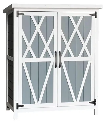 Produktbild von Kompakter Gartenschrank ausem Holz - Ideal für Balkon & Terrasse