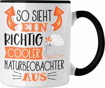 Produktbild von Trendation - So Sieht Ein Richtig Cooler Naturbeobachter Aus Tasse Geschenk für Naturbeobachter Geburtstag Geschenkdiee (Schwarz)